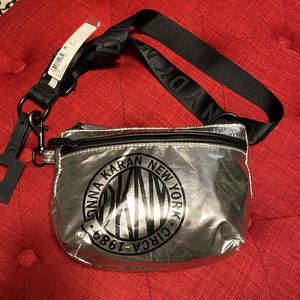 DKNY fanny pack, silver/metallic color